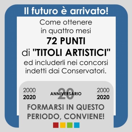 Titoli Artistici 72 punti nei Conservatori